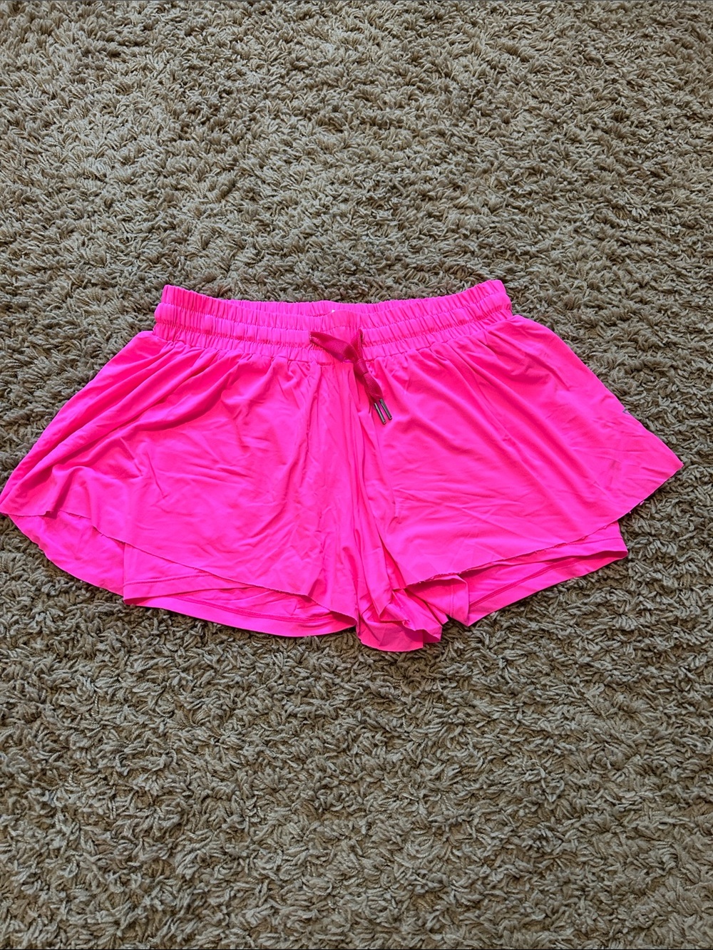 Neon bright pink butterfly shorts